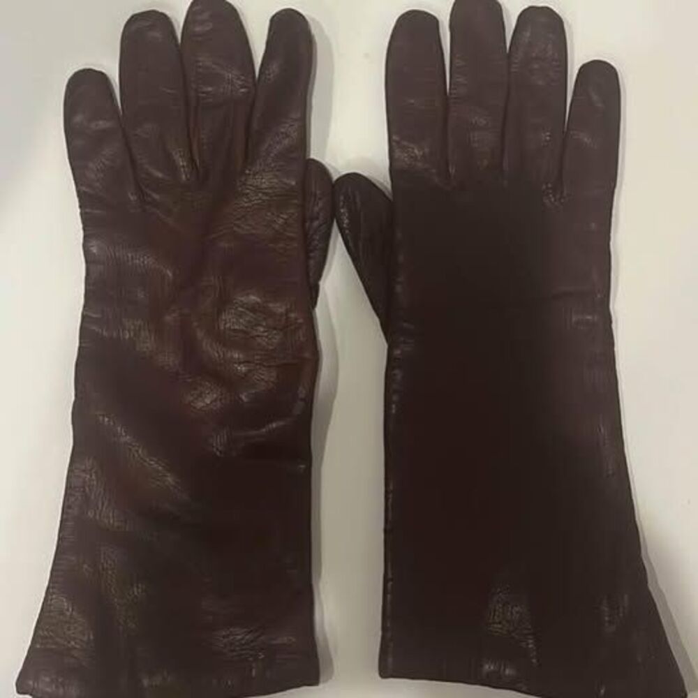 VINTAGE CASON PIRIE SCOTT ITALIAN LEATHER BURGUNDY GLOVES